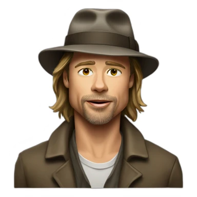 Brad pitt as a tramp sticker