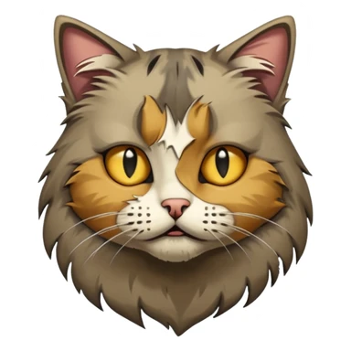 homeless poor cat with torn clothes  sticker