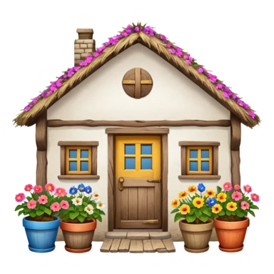 A Ukrainian peasant house with white walls sticker