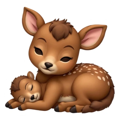 Make a cute baby deer sleeping sticker