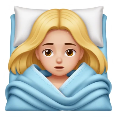 Fille malade avec une couverture  sticker