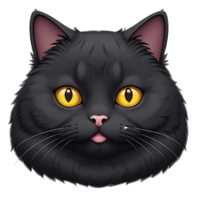 A fat cat black with yellow eyes sticker