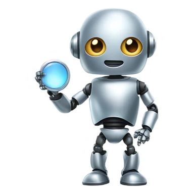 cute robot looking with the mirror in the hand  sticker