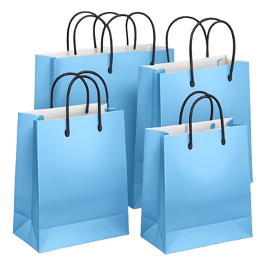 Bundle of 3 Light blue shopping bags sticker