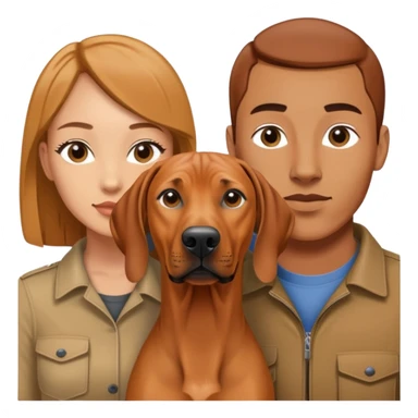 Boyfriend and girlfriend with Rhodesian ridgeback sticker