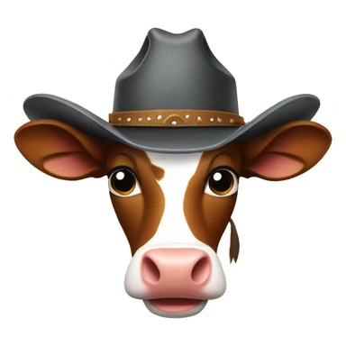 Cow with a cowboy hat sticker