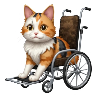 disabled cat in cat wheelchair sticker