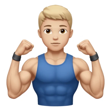 muscular teen boy with veiny hands arms and biceps sticker