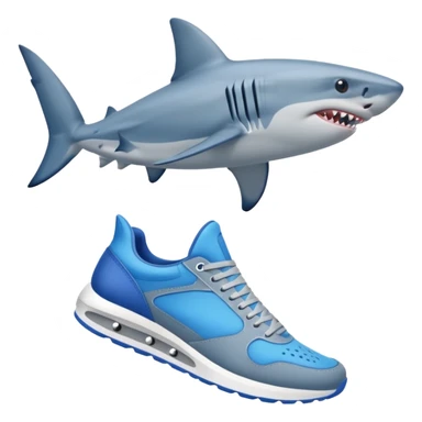 Tiburon con zapatillas sticker