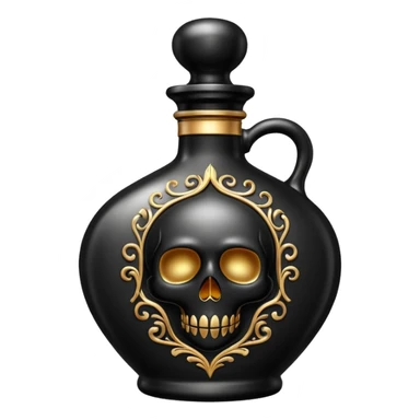 an elegant black poison bottle, no skull  sticker