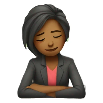 Tired woman teacher needs a nap at her desk in elementary classroom sticker