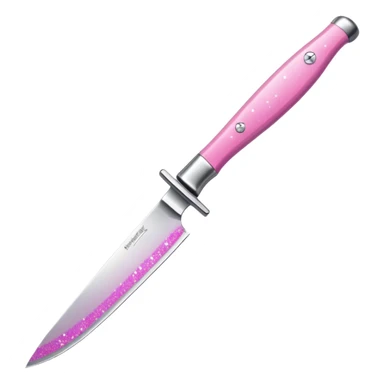 Pink ombré knife with glitter sticker