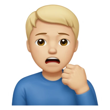 Crying emoji with fist covering mouth sticker