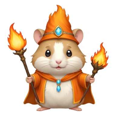 wizard hamster summoning fire sticker