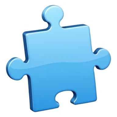 puzzle piece emoji in blue professional design for business presentation, clean edges, modern corporate aesthetic sticker