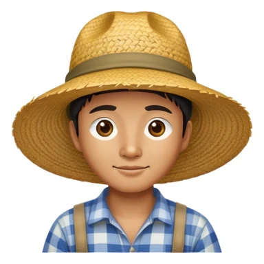 asian photorealistic farmer sticker
