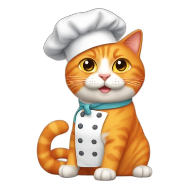 orange cat with chef attribute sticker