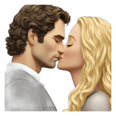 Henry Cavill kissing blond woman with very very long wavy hair sticker