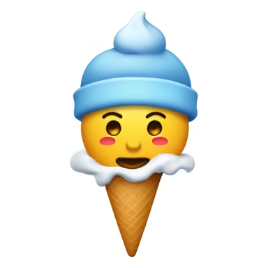 Cara de confundido con gorro de helado sticker