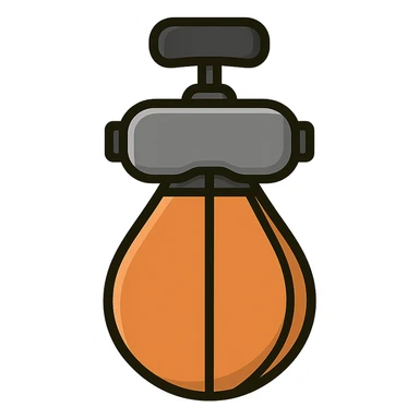 flat toon style speed bag with VR headbands and headrests sticker