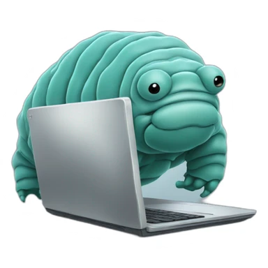 tardigrade at a computer sticker