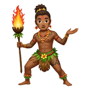 hawaiian fire dancer with tattoos sticker