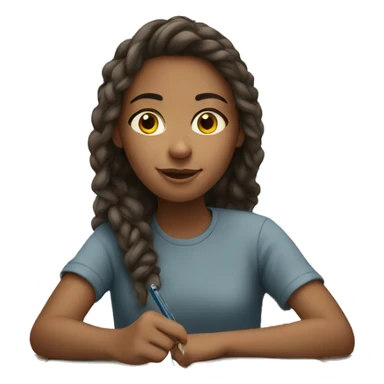 a white teenager girl studying sticker