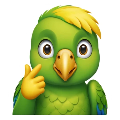 Green parrot face which doing a 'yes sir' gesture sticker