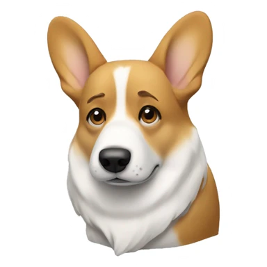 Sad Welsh corgi with droopy ears and a frown, looking heartbroken and down sticker