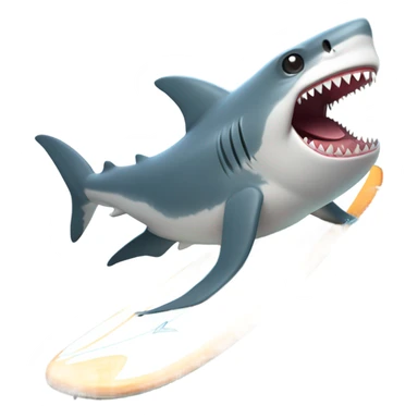 A shark surfing  sticker
