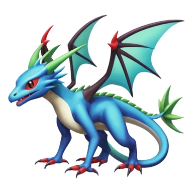 Shiny Noivern-Salandit-Latios-Flygon-Fakémon-hybrid-creature (full body)  sticker