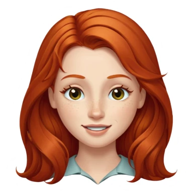 Long haired redhead winking wirh right eye sticker