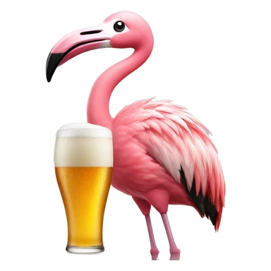 Flamingo mit Bier in dr hand sticker