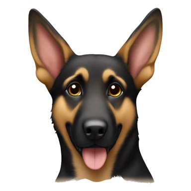 Black and tan German Shepard mix with one bent ear sticker