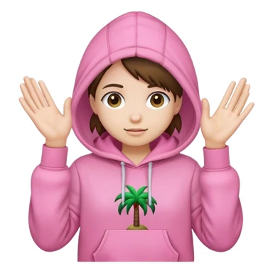 Pink plam puff hoodie  sticker