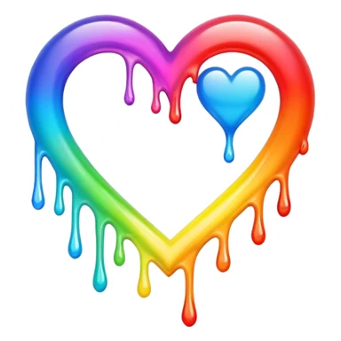 Drippy rainbow heart sticker