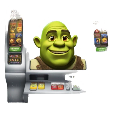 Shrek playing slot machine  sticker