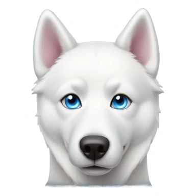White husky with pink nose and blue eyes sticker
