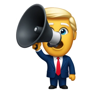 donald trump holds loudspeaker sticker
