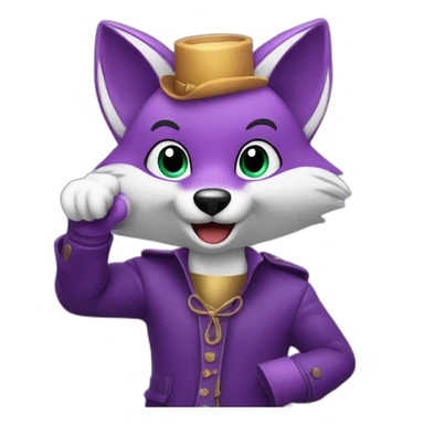 purple fox making a clink sticker