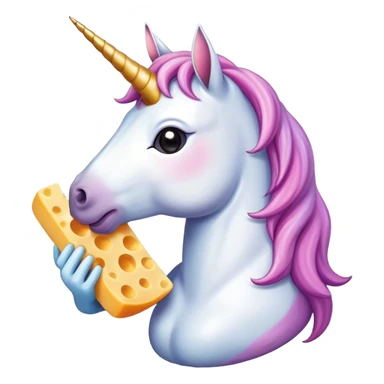 unicorn eating cheese sticker