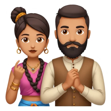 brother and sister fighting modern culture naughty  - indian skin and hairstyle - men beard - fight and love sticker