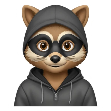 thief raccoon portrait, head and shoulders only, black burglar mask markings, sneaky smile, dark hoodie collar, mischievous eyes, 3D cartoon, mobile game icon style, clean background, no text, no watermark
 sticker