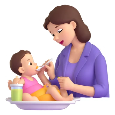 mom feeding baby sticker