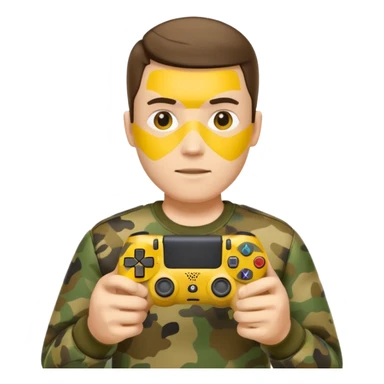 yellow homme-avec-manette-ps4-camouflage (not human) sticker