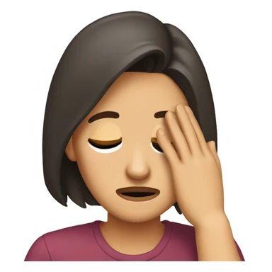 Brunette doing facepalm sticker