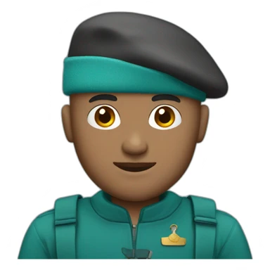 Bald man with teal beret sticker
