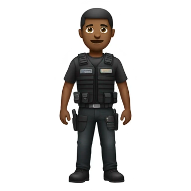 black man standing full body with stab vest  sticker