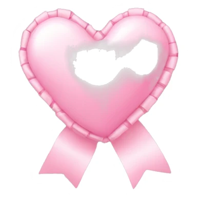 Baby pink love heart with ribbon sticker