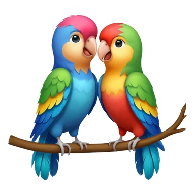 A beautiful love birds singing sticker